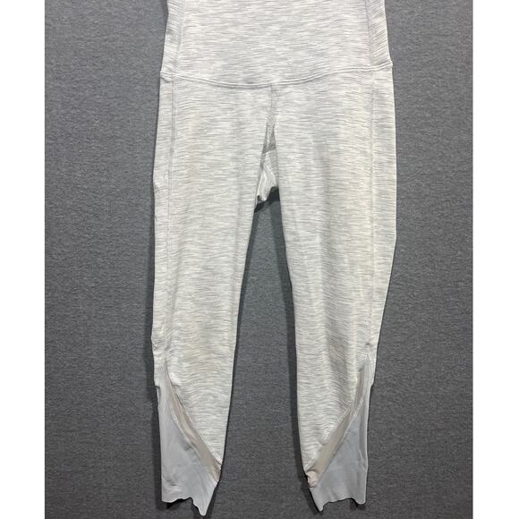 Lululemon Wunder Under Crop Yoga Legging Scalloped Color Gray Size 2 - Picture 4 of 7